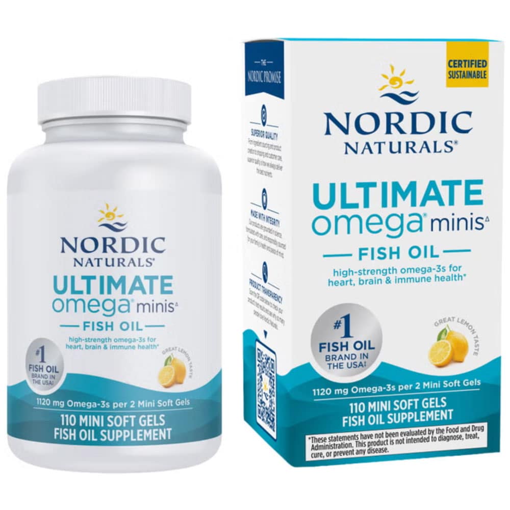 Dầu cá Omega-3 Nordic Naturals Ultimate Omega Minis Fish Oil 1120mg 110 Mini Softgels (Lemon) - Ảnh 2