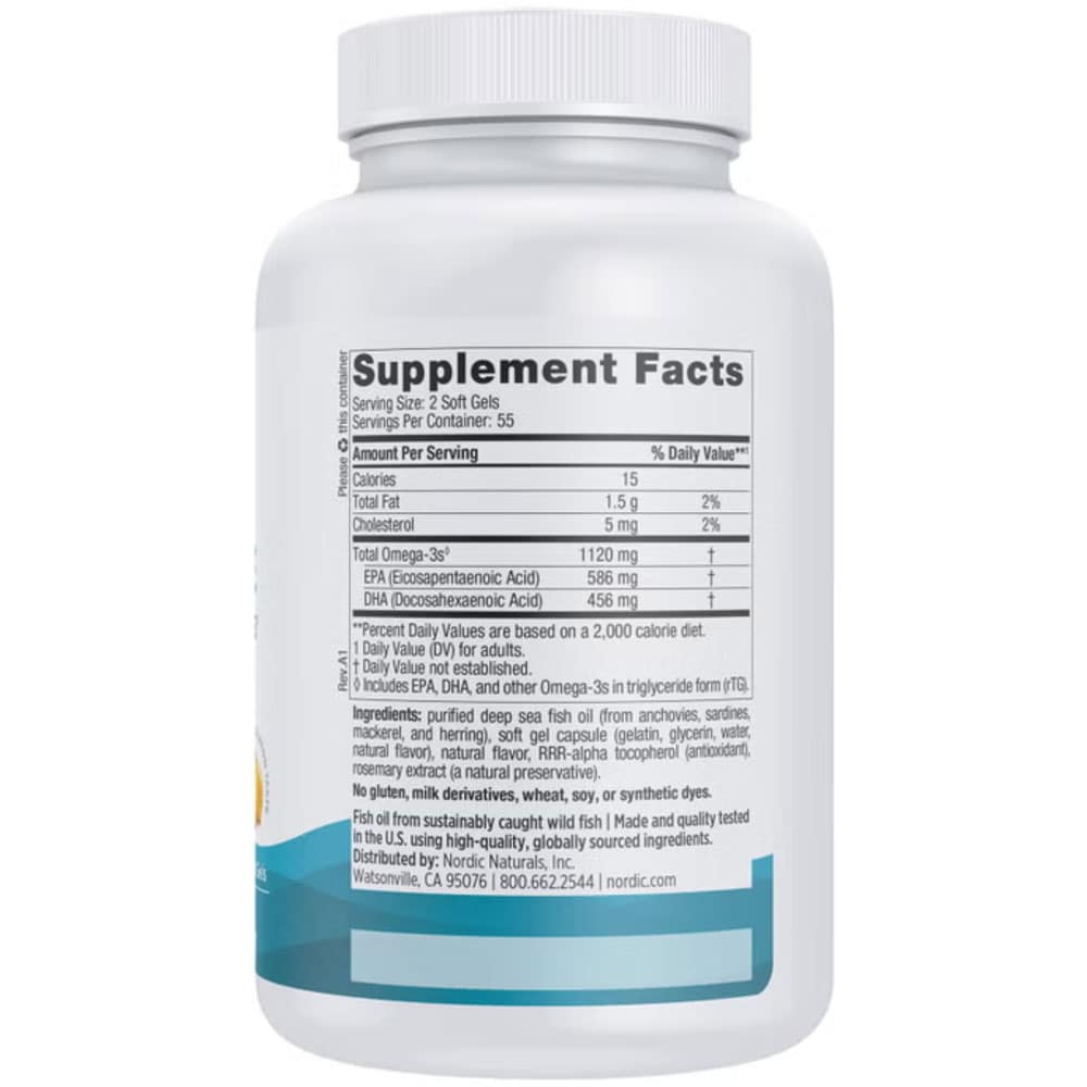 Dầu cá Omega-3 Nordic Naturals Ultimate Omega Minis Fish Oil 1120mg 110 Mini Softgels (Lemon) - Ảnh 3