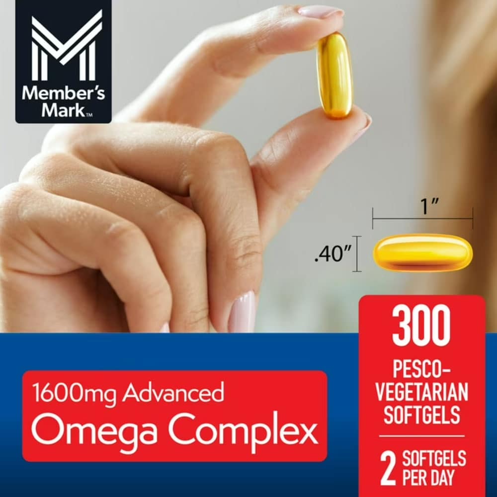 Dầu cá Omega Member’s Mark 1600mg Advanced Omega Complex 300 Softgels - Ảnh 3