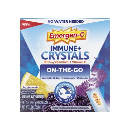 Bột sủi C tăng đề kháng Emergen-C Immune Plus Crystals Berry Lemonade 56 gói