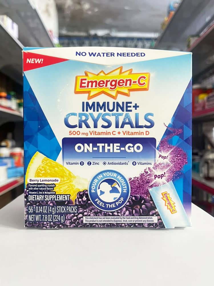Bột sủi C tăng đề kháng Emergen-C Immune Plus Crystals Berry Lemonade 56 gói - Ảnh 2