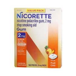 Kẹo cai thuốc Nicorette Gum Fruit Chill 2mg 160 viên