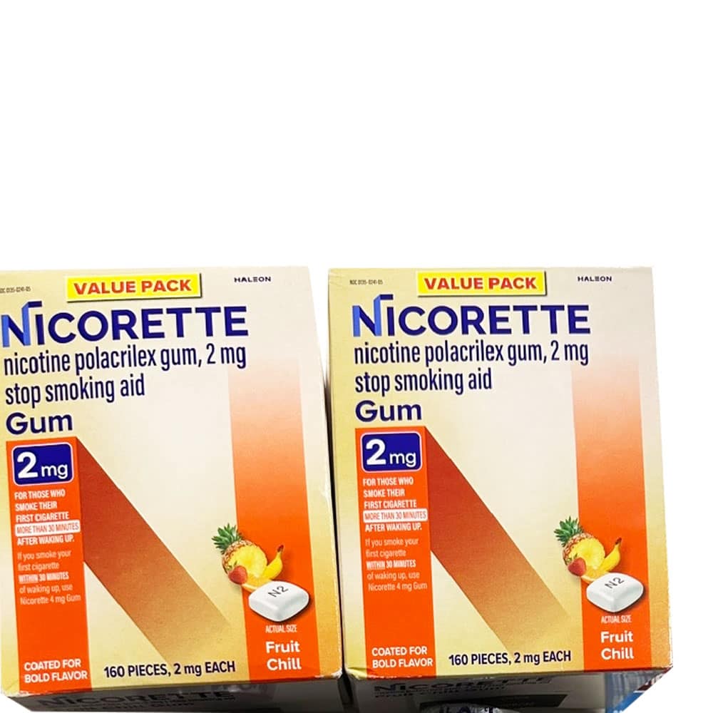 Kẹo cai thuốc Nicorette Gum Fruit Chill 2mg 160 viên - Ảnh 2