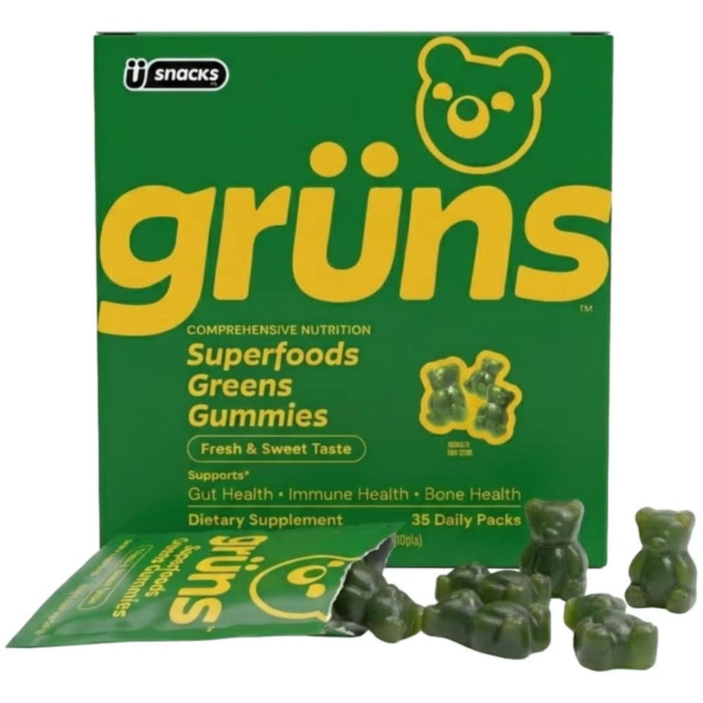 Kẹo dẻo rau xanh Grüns Adult Superfoods Greens Gummies 35 Daily Packs - Ảnh 2