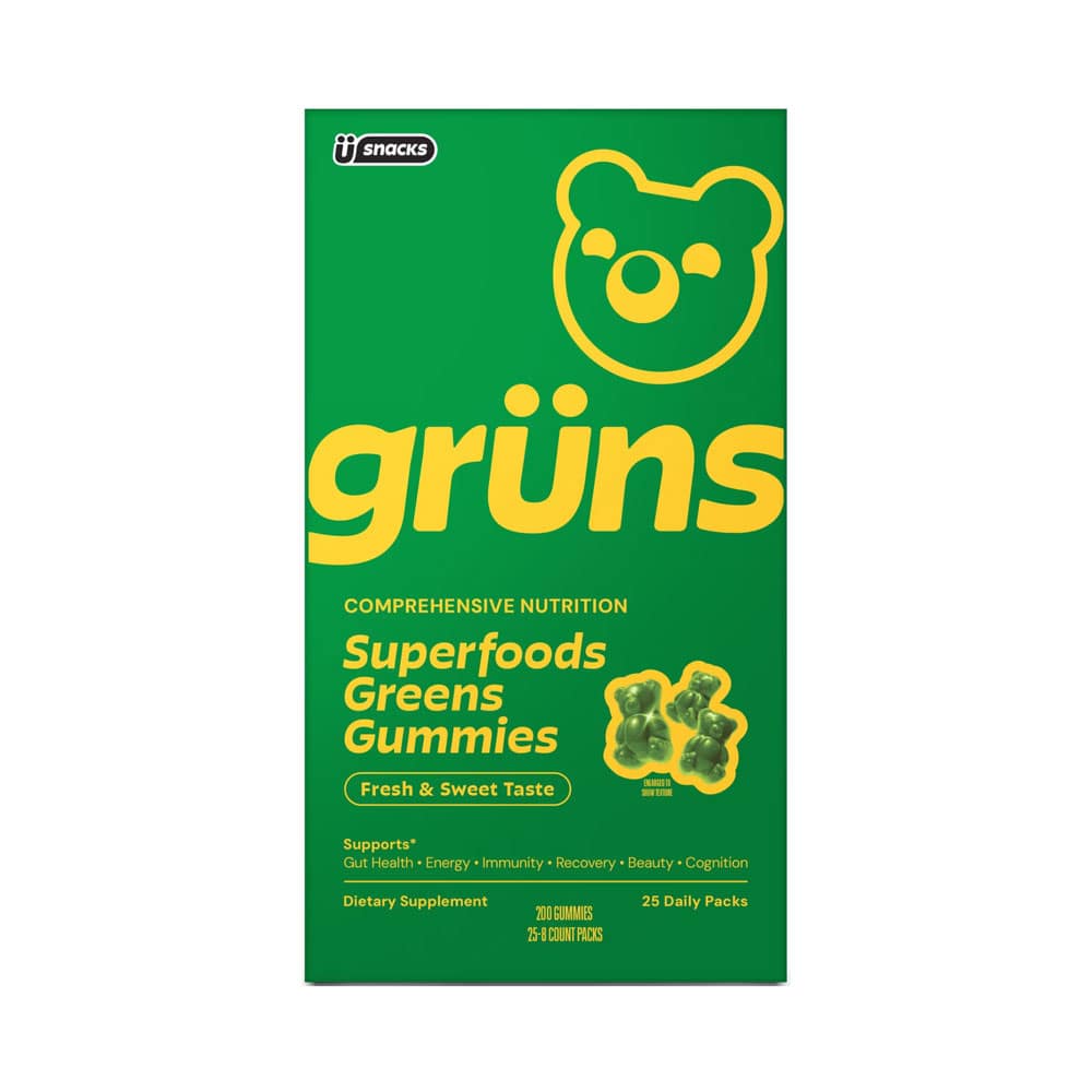 Kẹo dẻo rau xanh Grüns Adult Superfoods Greens Gummies 25 Daily Packs
