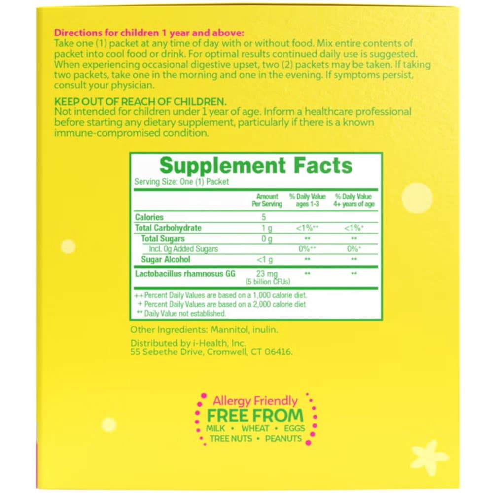 Men vi sinh cho trẻ từ 1 tuổi Culturelle Kids Purely Probiotics Packets Hộp 60 gói - Ảnh 2