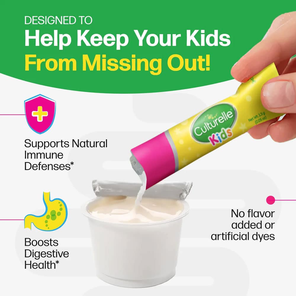Men vi sinh cho trẻ từ 1 tuổi Culturelle Kids Purely Probiotics Packets Hộp 60 gói - Ảnh 6