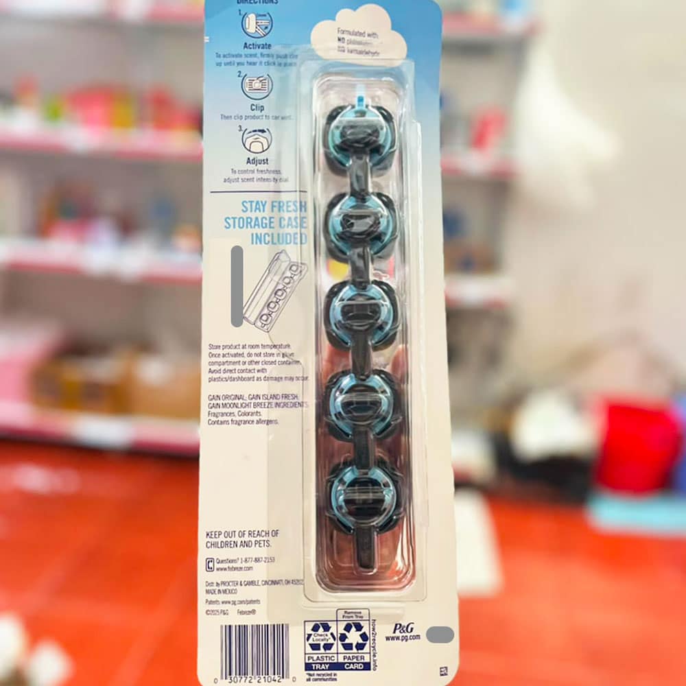 Nước hoa xe hơi Febreze Car Set 5 cái (Gain Original, Island Fresh, Moonlight Breeze) - Ảnh 4