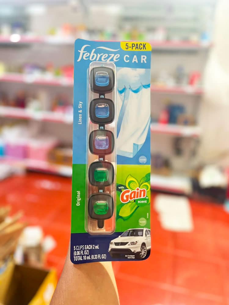 Nước hoa xe hơi Febreze Car Set 5 cái (Linen, Gain Original) - Ảnh 2