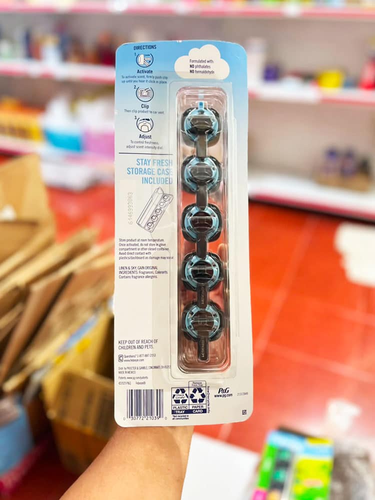 Nước hoa xe hơi Febreze Car Set 5 cái (Linen, Gain Original) - Ảnh 3