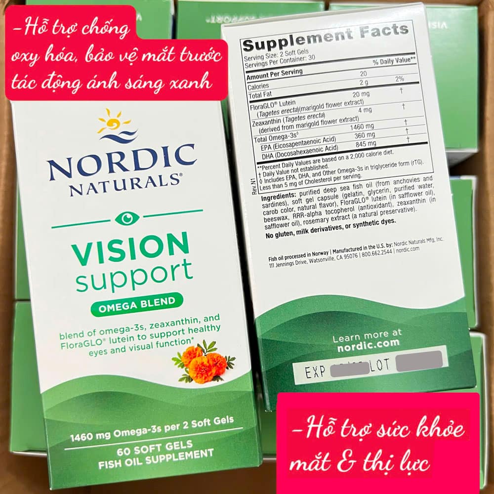 Viên uống bổ mắt Nordic Naturals Vision Support 60 Softgels - Ảnh 2
