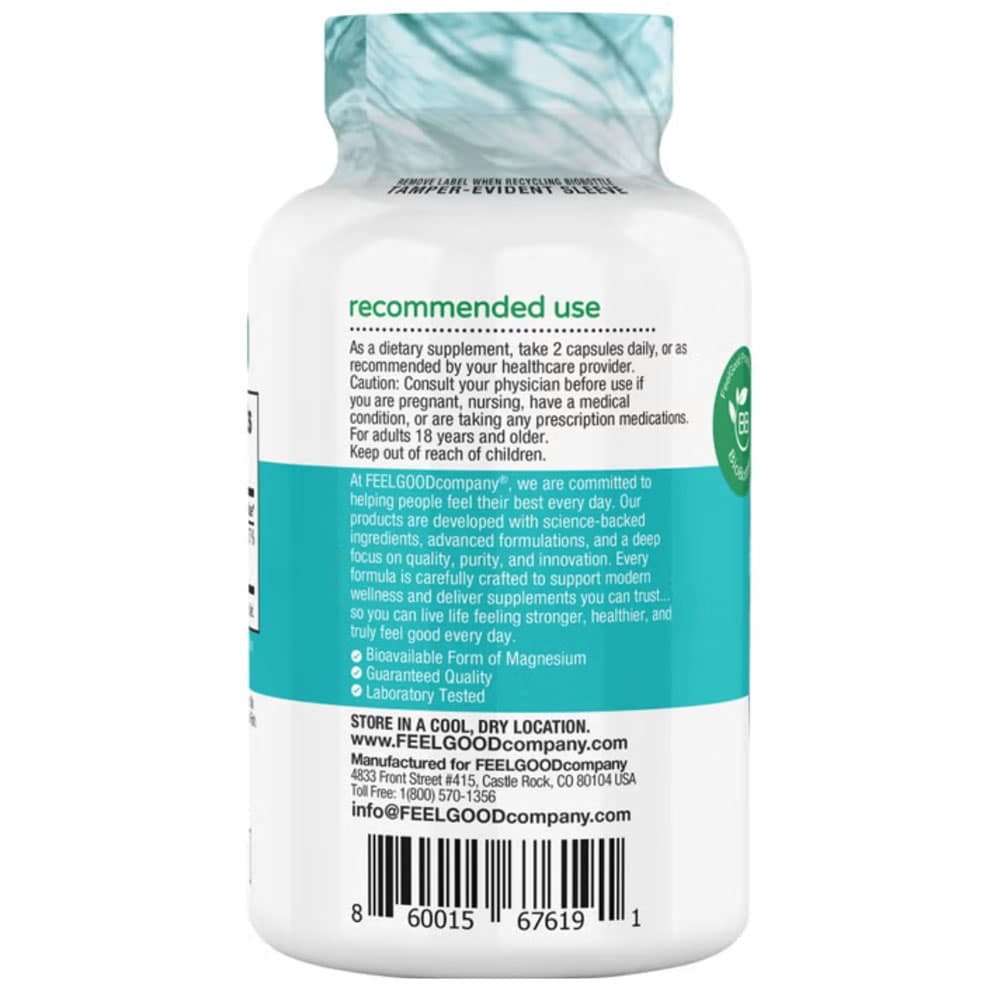 Viên uống bổ sung Magie FEELGOOD Magnesium Glycinate 180 Vegan Capsules - Ảnh 3