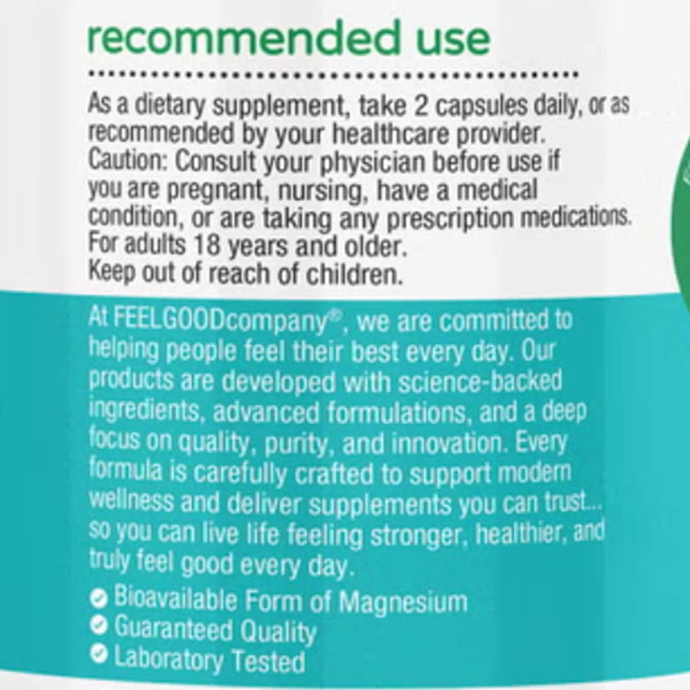 Viên uống bổ sung Magie FEELGOOD Magnesium Glycinate 180 Vegan Capsules - Ảnh 6