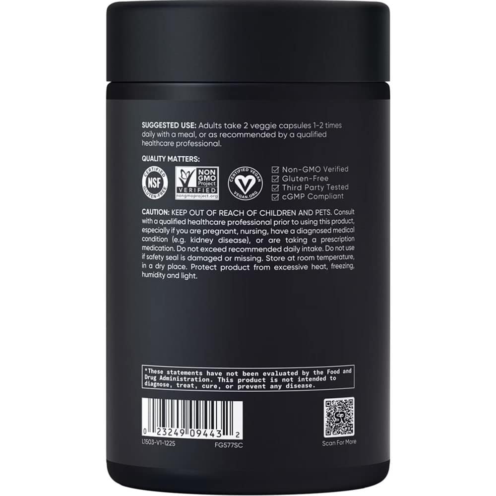 Viên uống bổ sung Magie Sports Research Chelated Magnesium Glycinate 160mg 200 Veggie Capsules - Ảnh 3