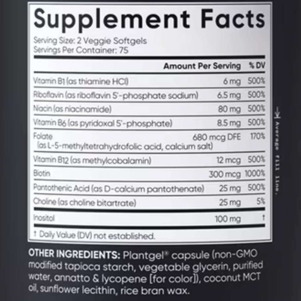 Viên uống bổ sung Vitamin B Sports Research Advanced B-Complex 150 Softgels - Ảnh 5
