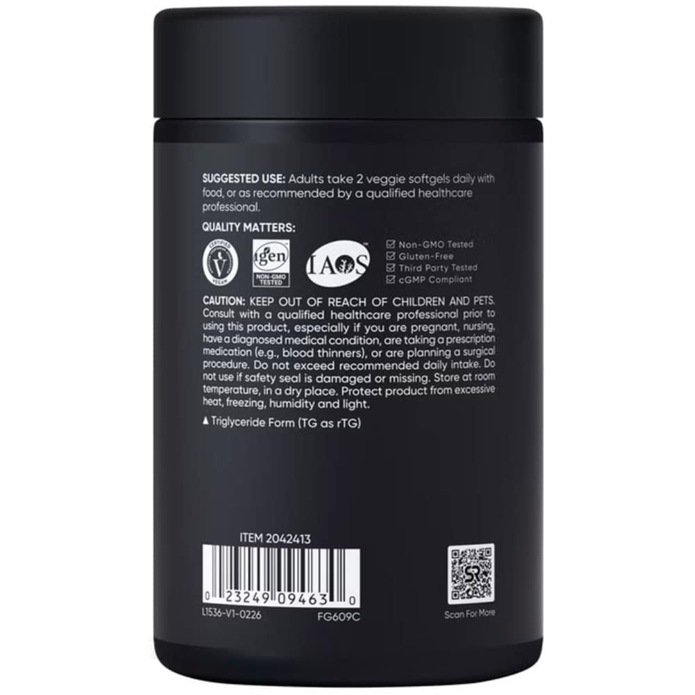 Viên uống dầu tảo Sports Research Vegan Omega-3 1400mg 120 Veggie Softgels - Ảnh 3