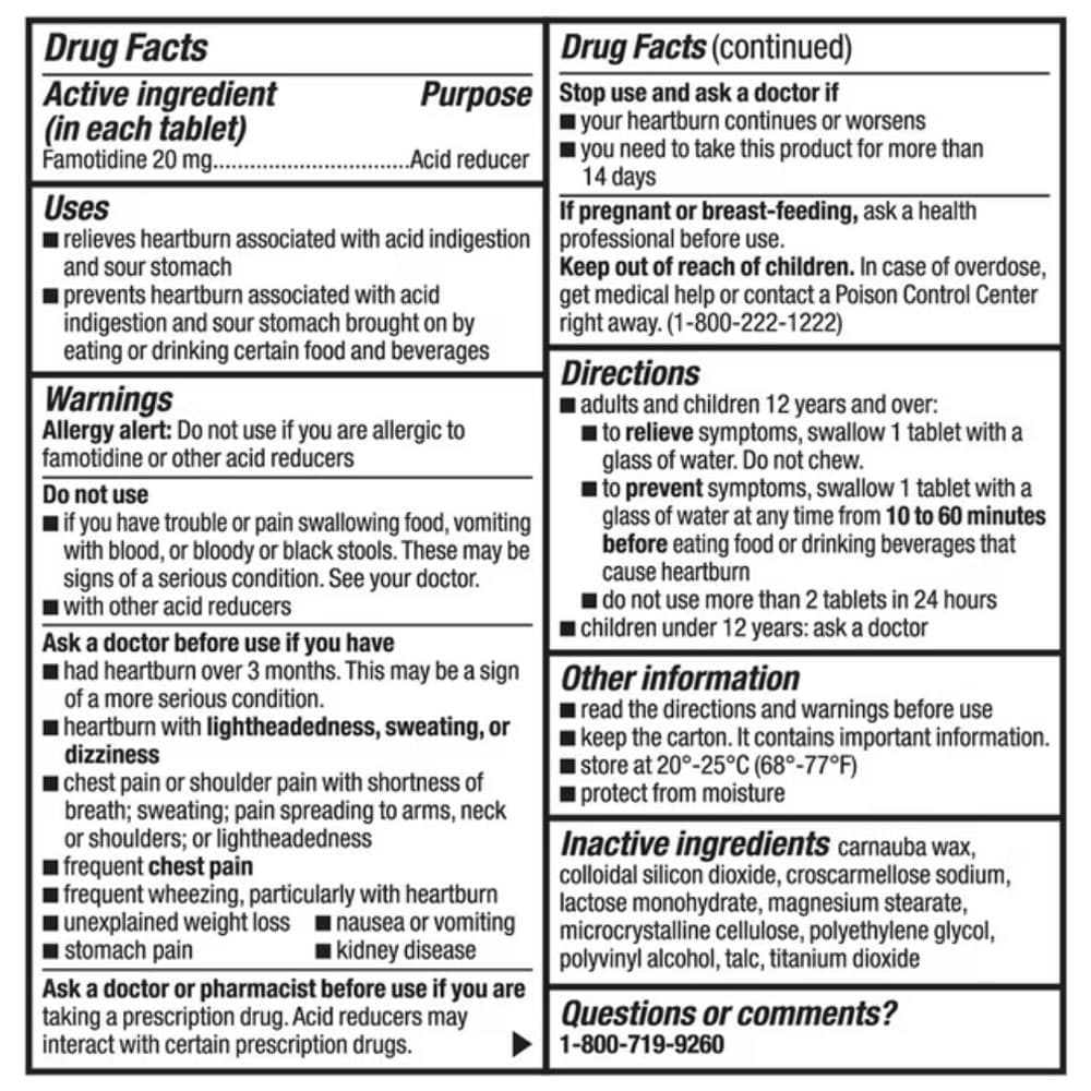 Viên uống giảm đầy hơi, ợ nóng Member’s Mark Acid-Pep Famotidine Tablets 20mg 100 Tablets x2 hủ - Ảnh 5