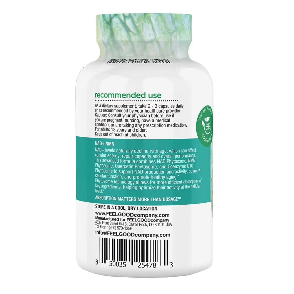 Viên uống hỗ trợ tăng NAD+ FEELGOOD NAD+ NMN 120 Vegan Capsules - Ảnh 3