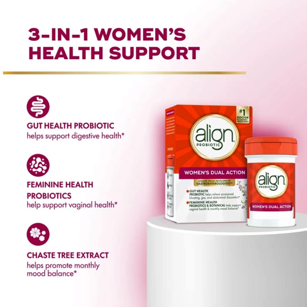 Men vi sinh cho phụ nữ Align Probiotic Women’s Dual Action 70 Capsules - Ảnh 2