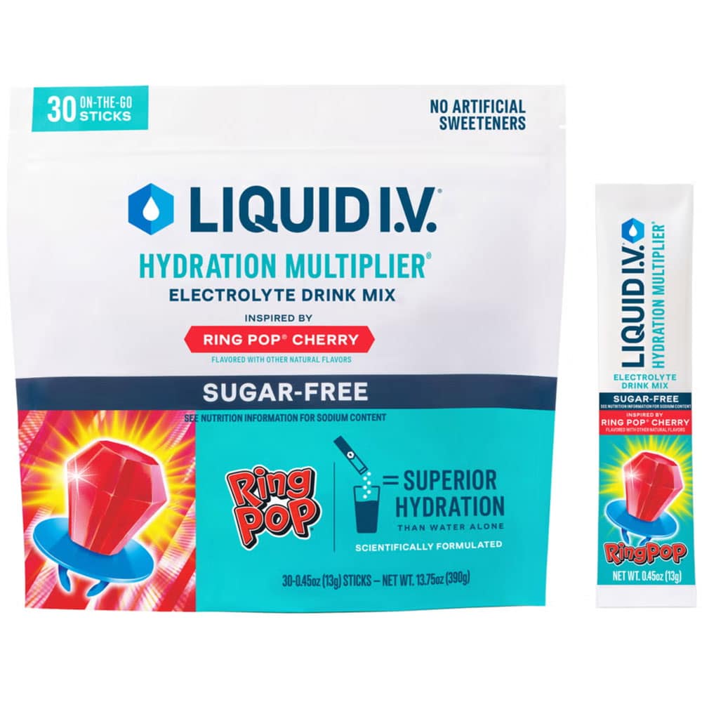 Bột điện giải Liquid I.V. Hydration Multiplier 30 gói (Ring Pop Cherry Sugar-Free) - Ảnh 2