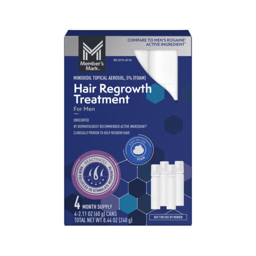 Bọt mọc tóc cho nam Member's Mark Minoxidil 5% Foam 60g x4 chai