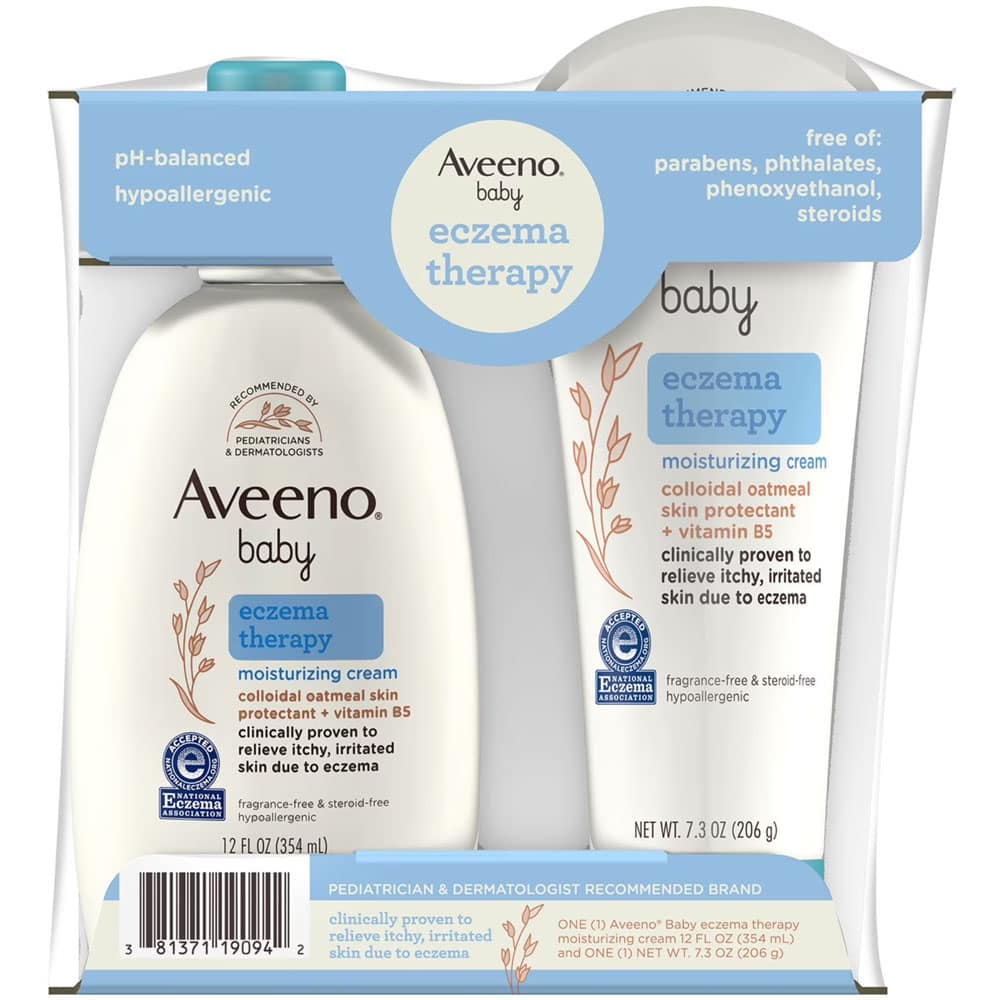 Kem bôi chàm ở trẻ em Aveeno Baby Eczema Therapy Moisturizing Cream Chai 354ml và Tuýp 206g - Ảnh 2