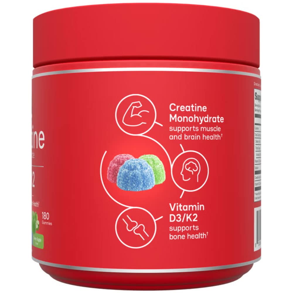 Kẹo dẻo hỗ trợ cơ xương Zena Creatine Monohydrate + D3/K2 180 Gummies Variety Pack - Ảnh 2