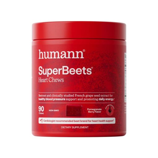 Kẹo nhai hỗ trợ tim mạch Humann SuperBeets Heart Chews Pomegranate Berry 90 Chews