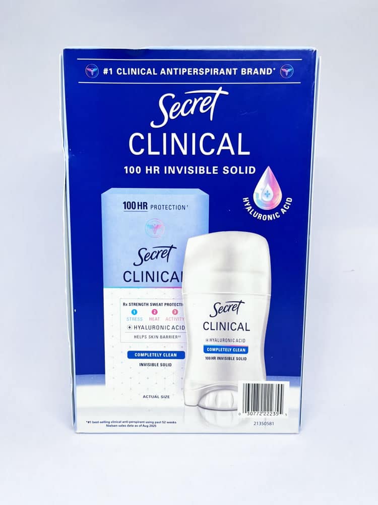 Lăn khử mùi Secret Clinical Invisible Solid 45g x3 (Completely Clean) - Ảnh 3