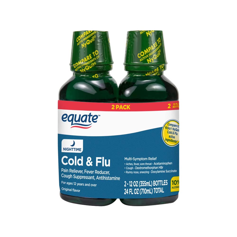 Siro cảm ban đêm Equate Nighttime Cold Flu Original 355ml x2
