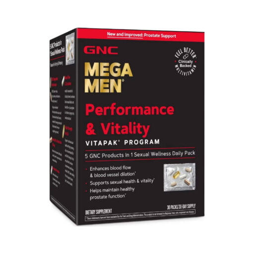 Tăng cường sinh lý nam GNC Mega Men Performance and Vitality Vitapak Program 5 viên x30 gói