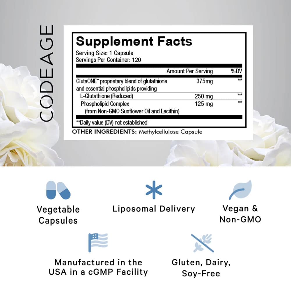 Viên uống chống oxy hóa Codeage Liposomal Glutathione 120 Capsules - Ảnh 2