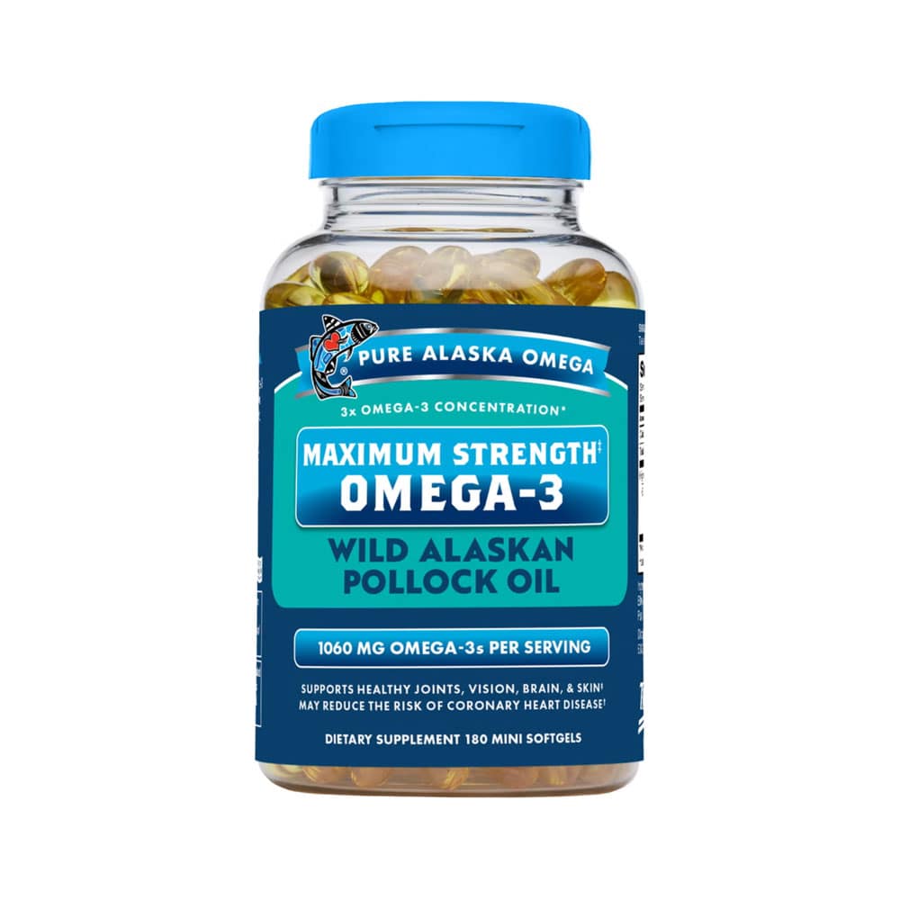 Viên uống dầu cá Pure Alaska Omega-3 Max Strength 1060mg 180 Mini Softgels