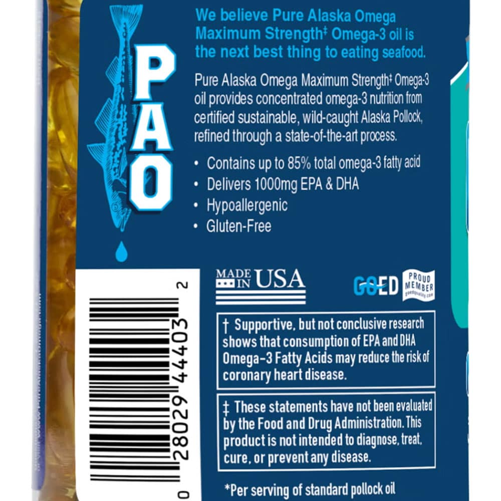 Viên uống dầu cá Pure Alaska Omega-3 Max Strength 1060mg 180 Mini Softgels - Ảnh 5