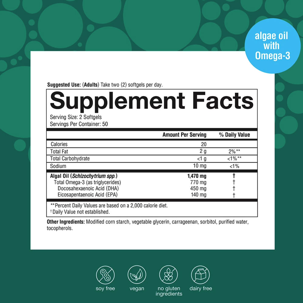 Viên uống dầu tảo Omega-3 Youtheory Ocean Friendly Omega Softgels 100 viên - Ảnh 4