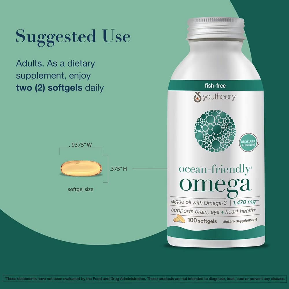 Viên uống dầu tảo Omega-3 Youtheory Ocean Friendly Omega Softgels 100 viên - Ảnh 6
