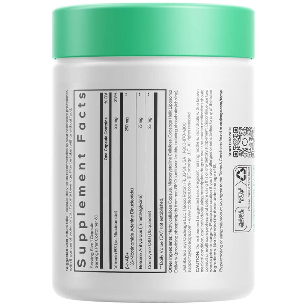 Viên uống hỗ trợ tăng NAD+ Codeage Liposomal NAD+ Club 60 Capsules - Ảnh 3