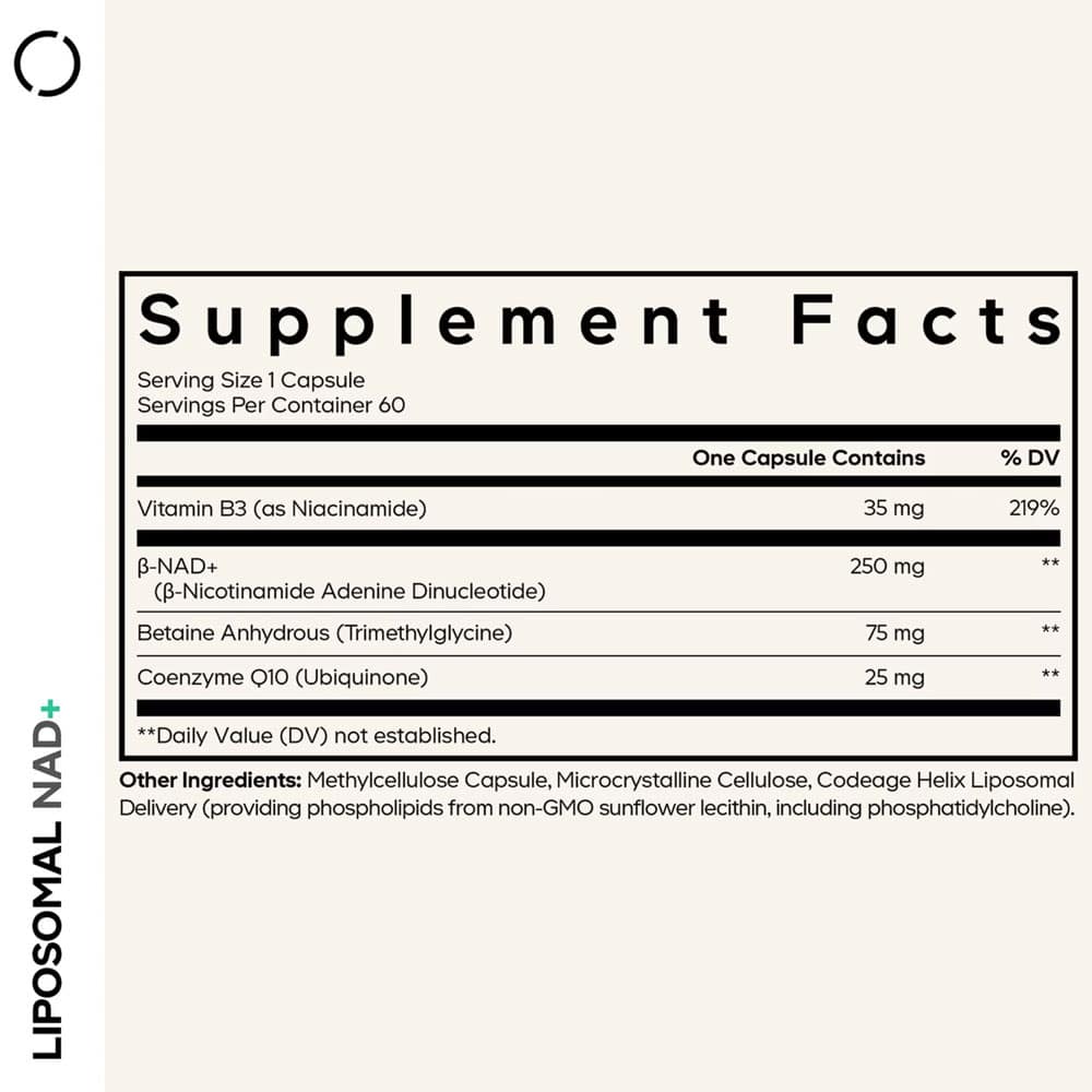 Viên uống hỗ trợ tăng NAD+ Codeage Liposomal NAD+ Club 60 Capsules - Ảnh 4