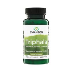 Viên uống hỗ trợ tiêu hóa Swanson Triphala with Amla, Behada, Harada 500mg 100 Capsules