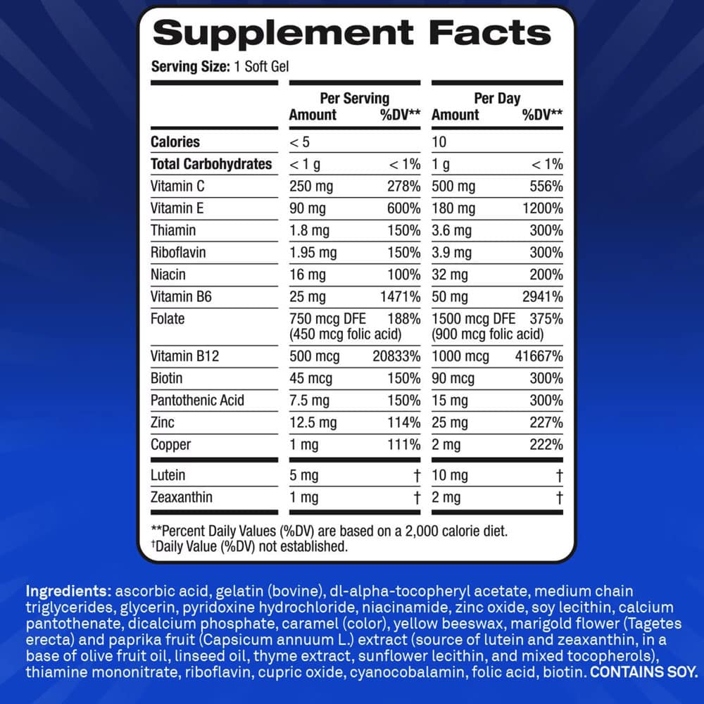 Viên uống sáng mắt cho người lớn PreserVision AREDS3 Eye Vitamin 210 Softgels - Ảnh 5