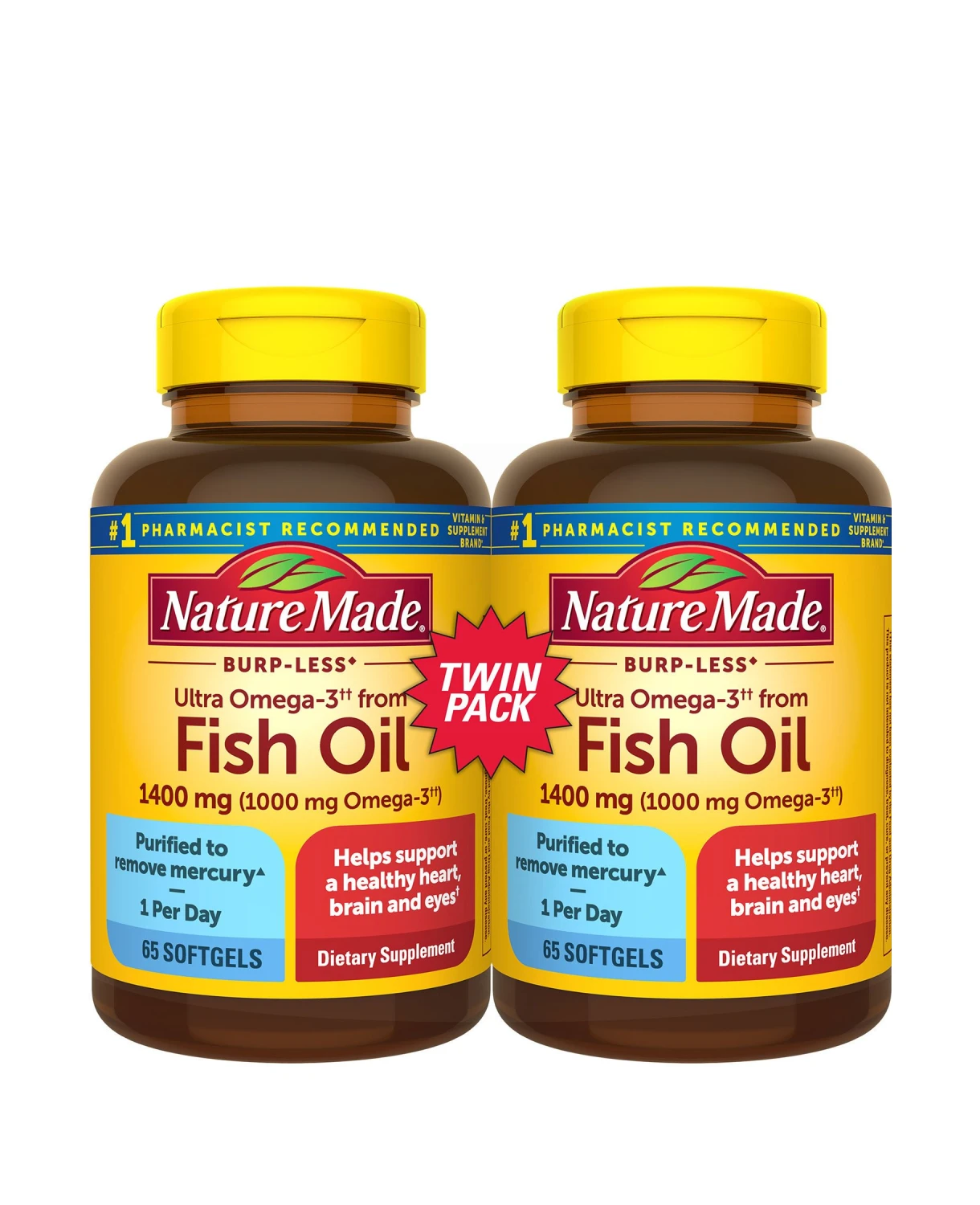 Nature Made Burp-Less Ultra Omega-3 Fish Oil 130 viên nang mềm
