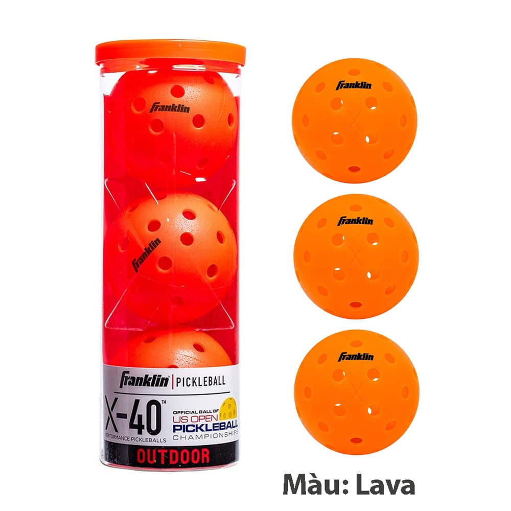Bóng pickleball Franklin X-40 Outdoor set 3 quả màu cam Lava - Ảnh 2