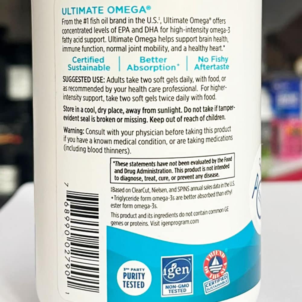 Dầu cá Omega-3 Nordic Naturals Ultimate Omega 1280mg 120 Softgels (Không hộp giấy) - Ảnh 6