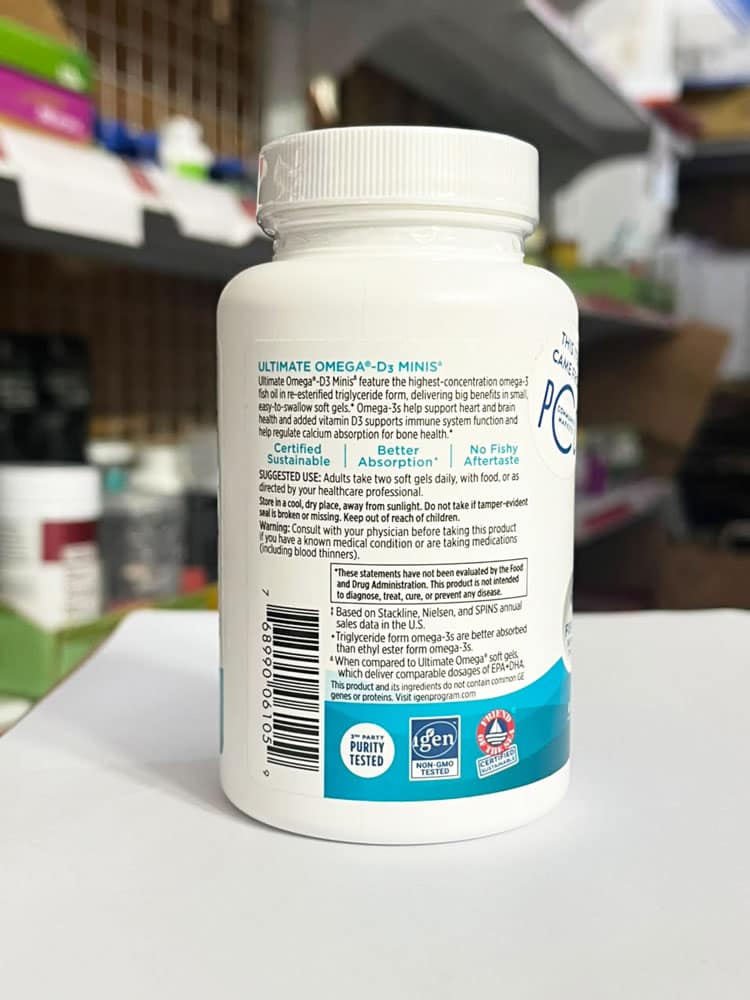 Dầu cá Omega-3 Nordic Naturals Ultimate Omega-D3 Minis 1120mg 60 Mini Softgels (Lemon) - Ảnh 4