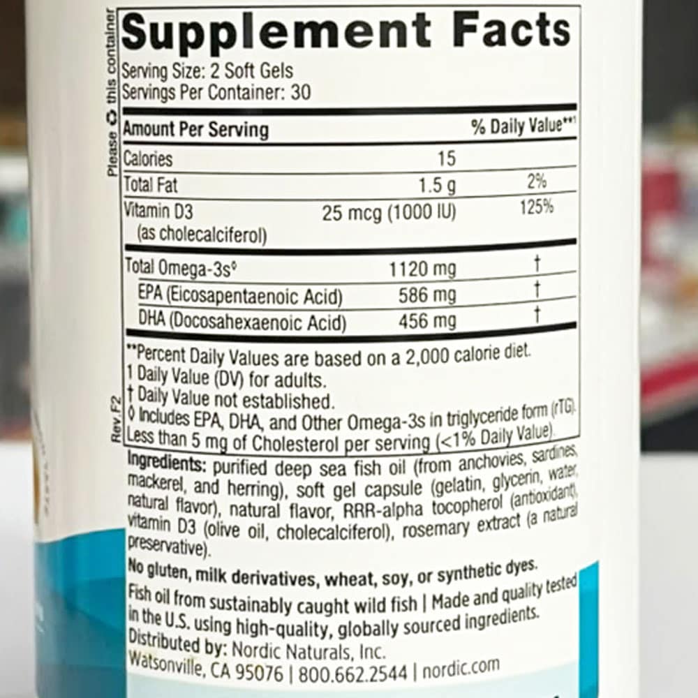 Dầu cá Omega-3 Nordic Naturals Ultimate Omega-D3 Minis 1120mg 60 Mini Softgels (Lemon) - Ảnh 5