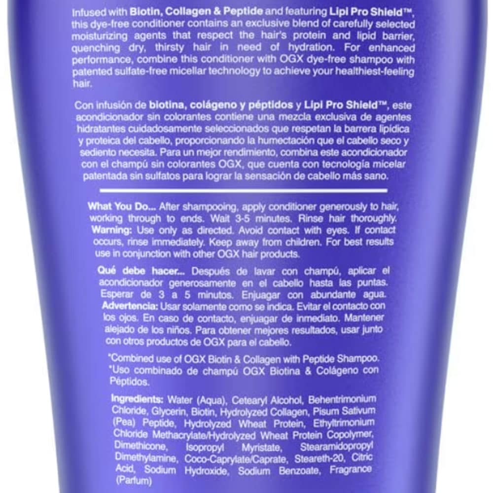 Dầu xả OGX Volume & Strength + Biotin & Collagen with Peptide 1.18L - Ảnh 3