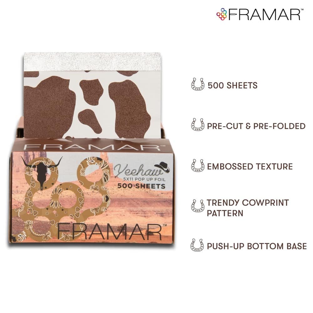 Giấy bạc nhuộm tóc Framar Yeehaw Pop Up Foil 500 tờ 5x11 inch - Ảnh 2