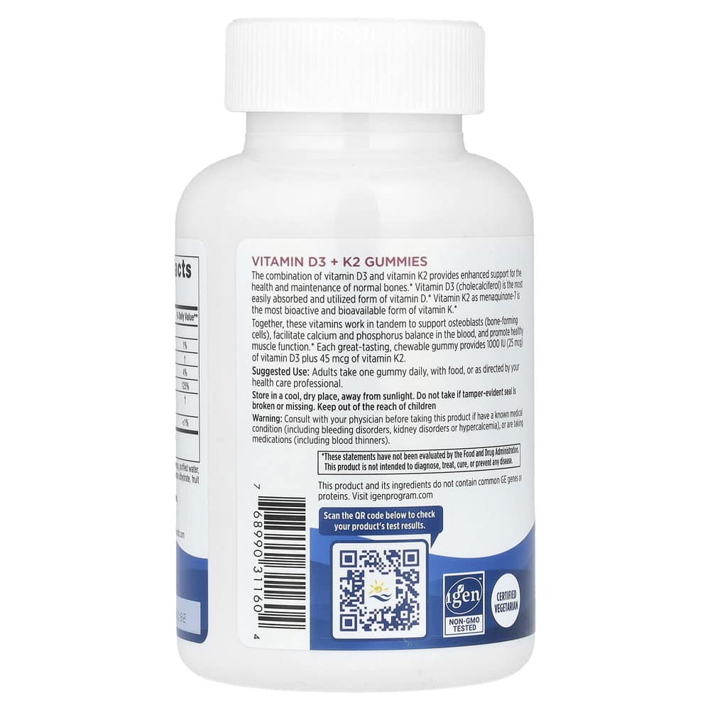 Kẹo dẻo Nordic Naturals Vitamin D3 + K2 Gummies vị lựu 60 viên - Ảnh 3