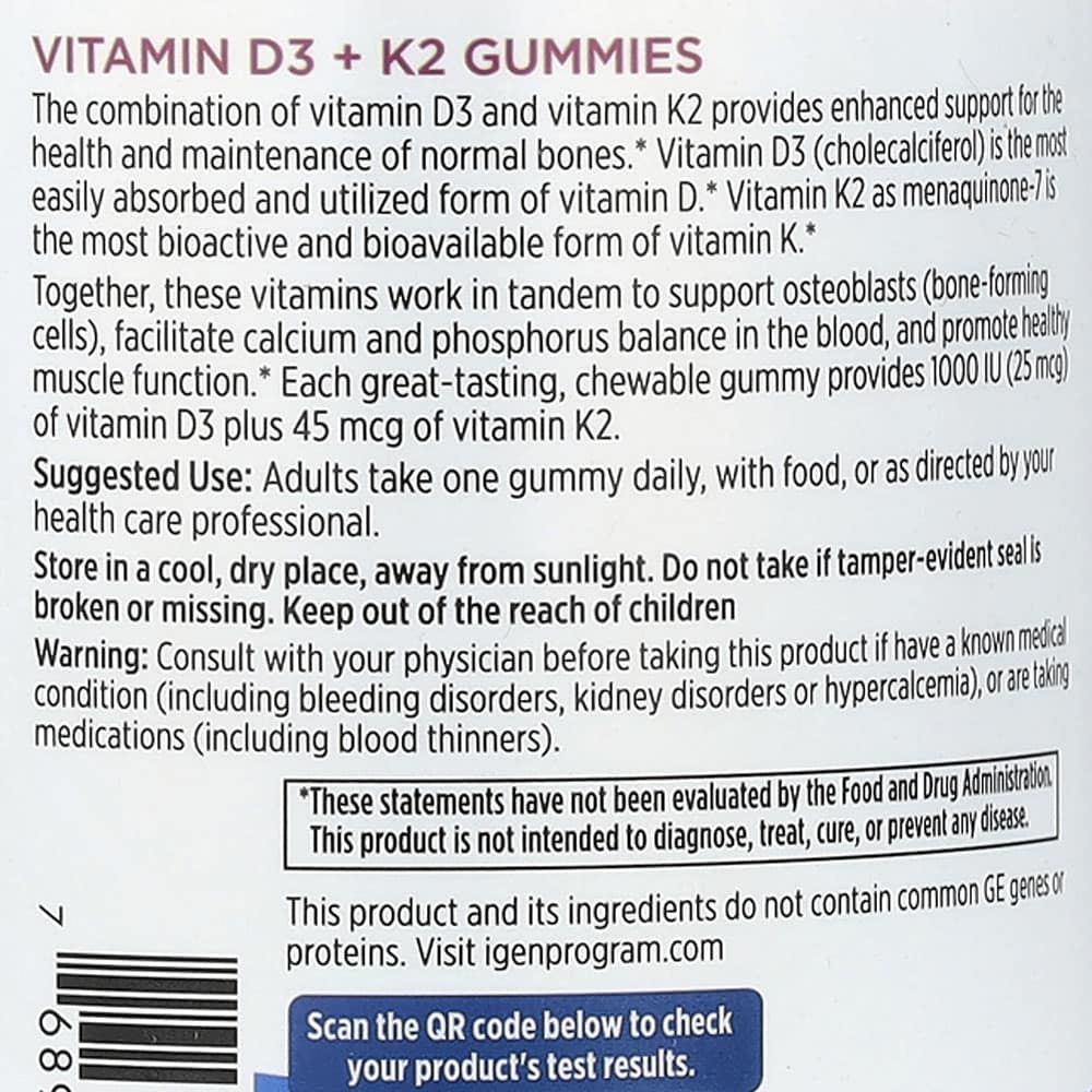 Kẹo dẻo Nordic Naturals Vitamin D3 + K2 Gummies vị lựu 60 viên - Ảnh 5