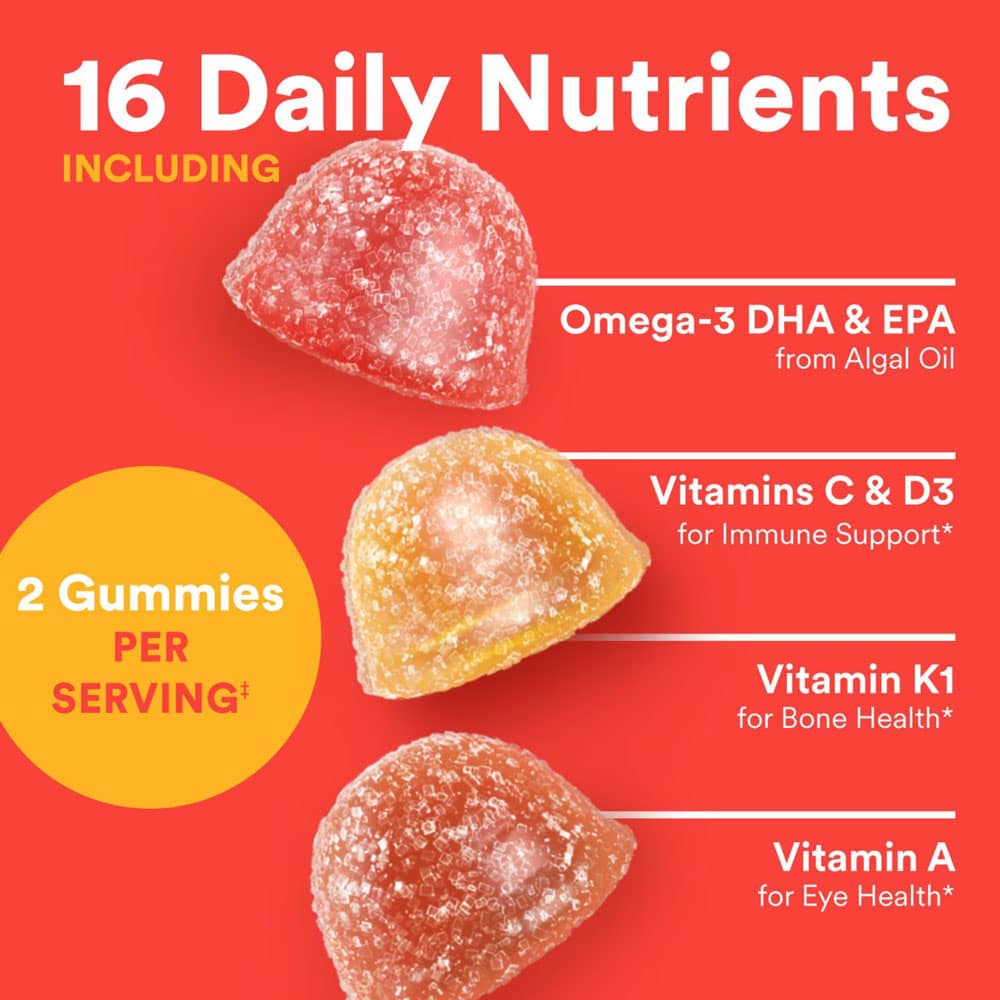Kẹo bổ đa Vitamin+Omega cho trẻ em Smarty Pants Kids Plus Multi & Omegas 100 Gummies - Ảnh 3